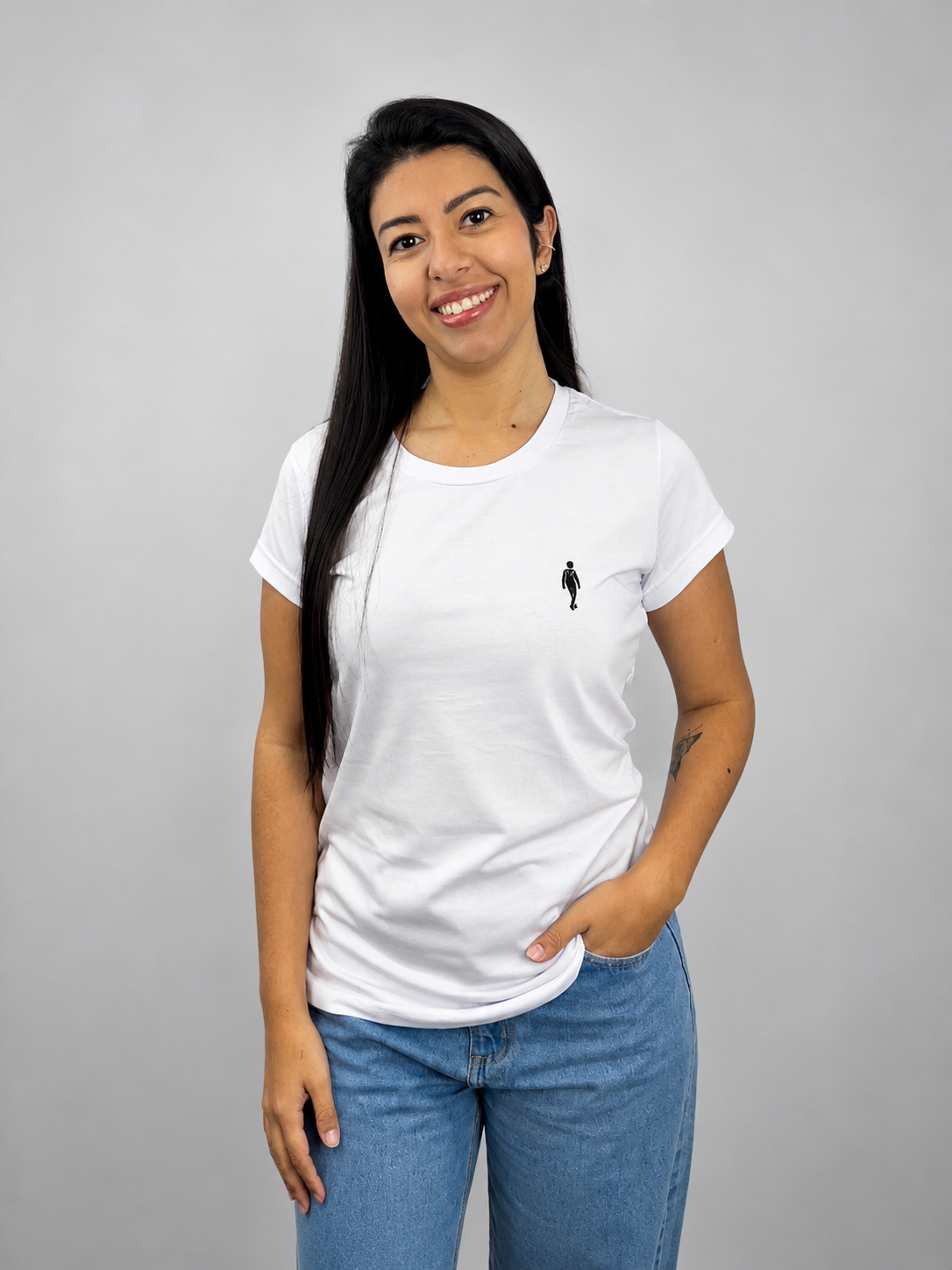 Camiseta Baby Long Branca Feminina