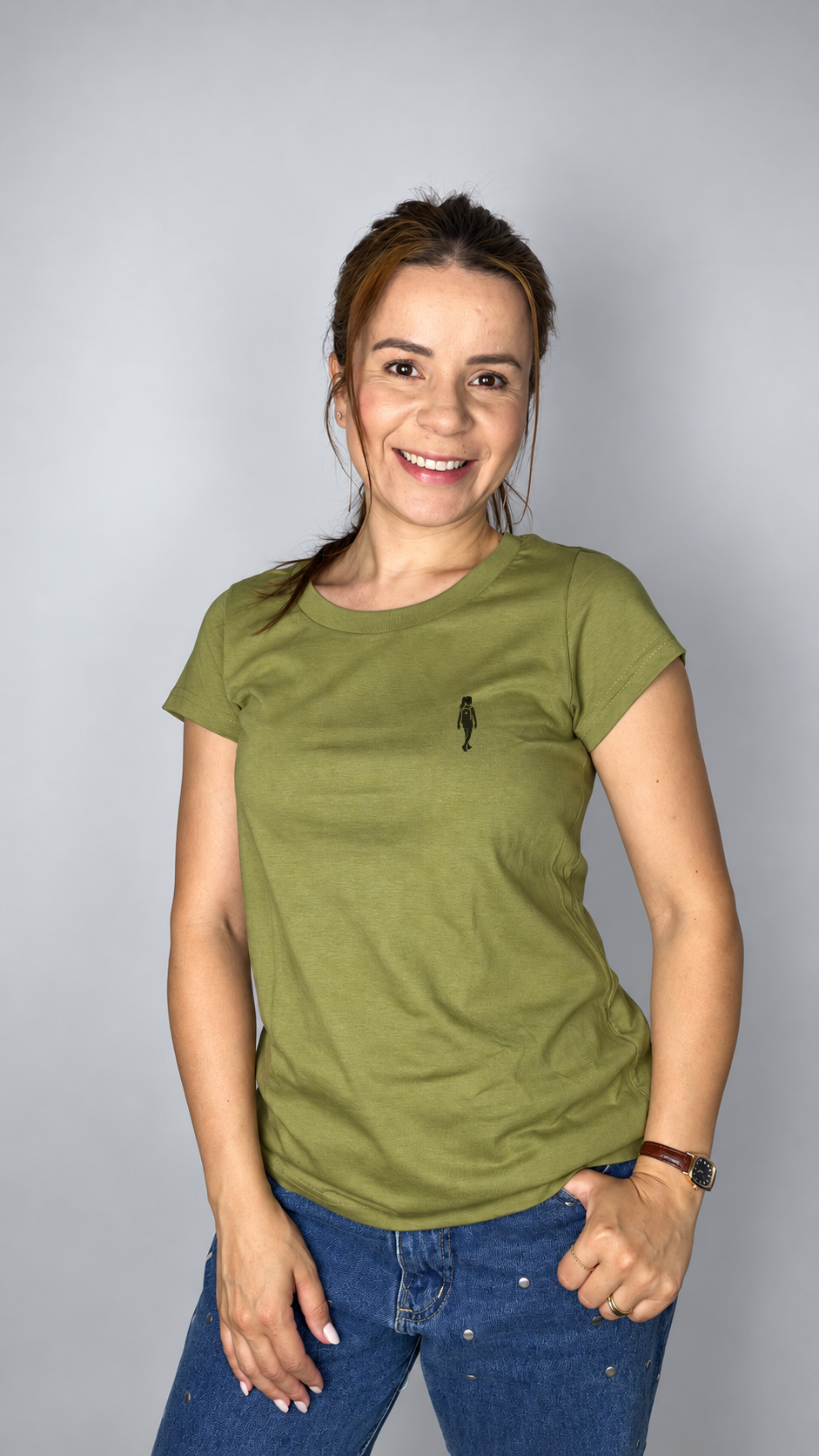 camisa baby long feminina verde oliva