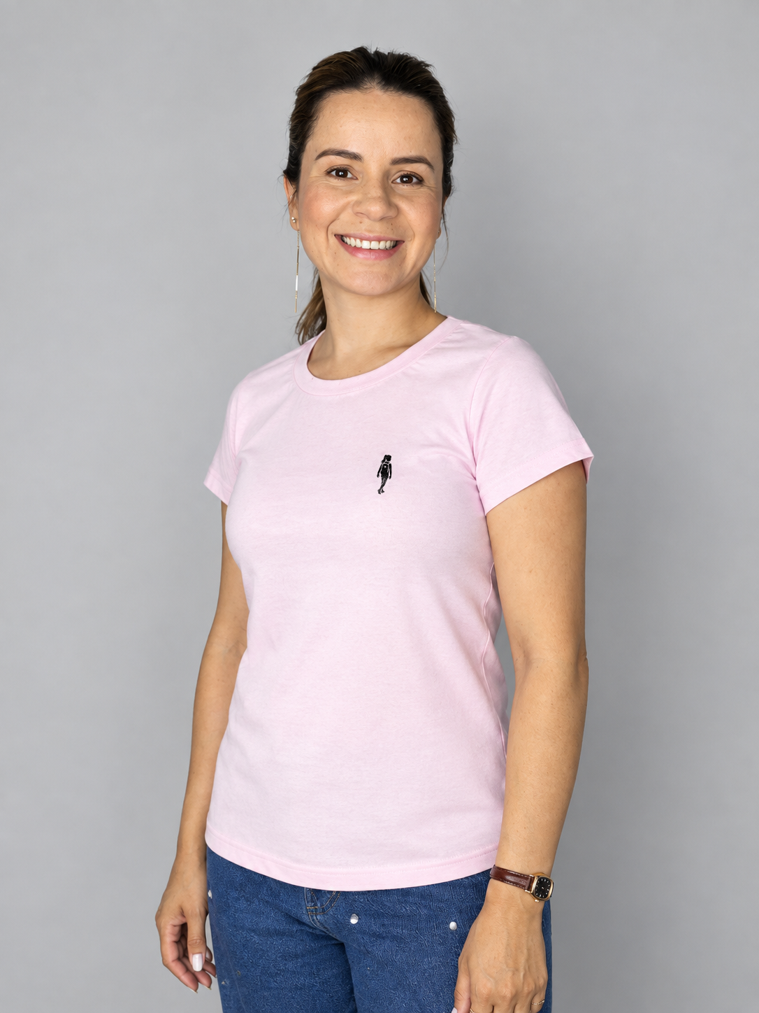 camiseta baby long missionária ADM rosa bebê