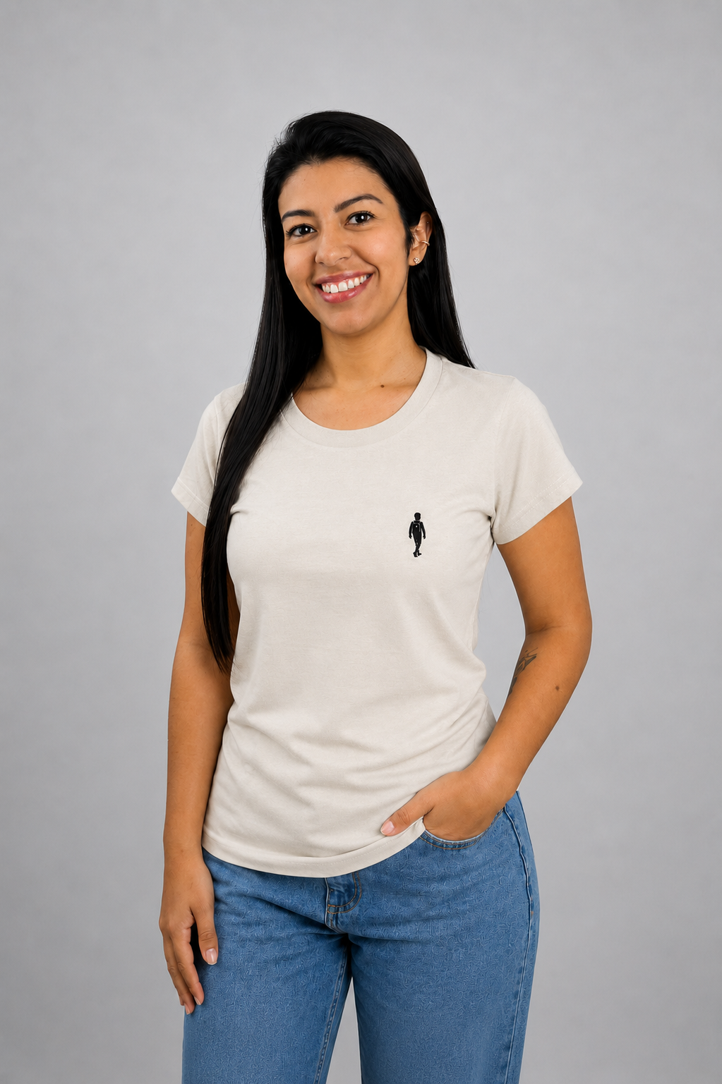 Camiseta Baby Long Off White Feminina