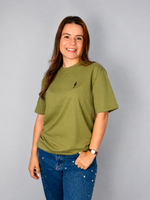 camisa básica verde oliva missionária feminina