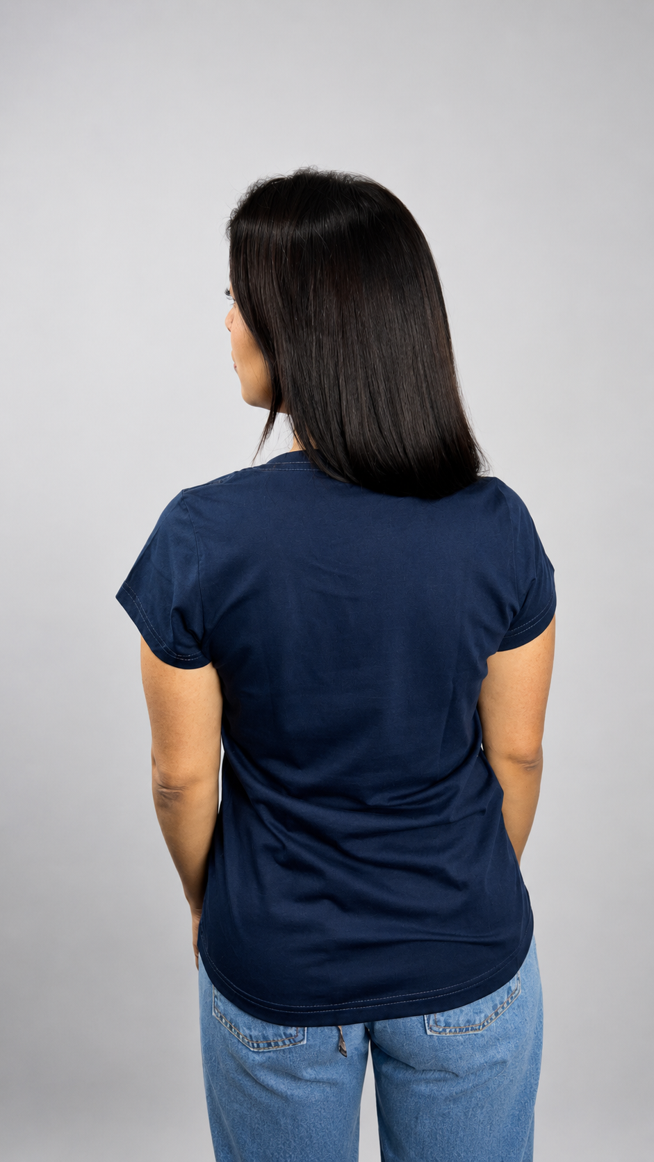 Camiseta Baby Long Azul Marinho Feminina