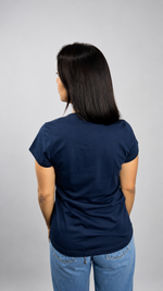 Camiseta Baby Long Azul Marinho Feminina