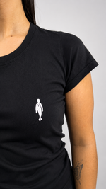 Camiseta Baby Long Preta Feminina