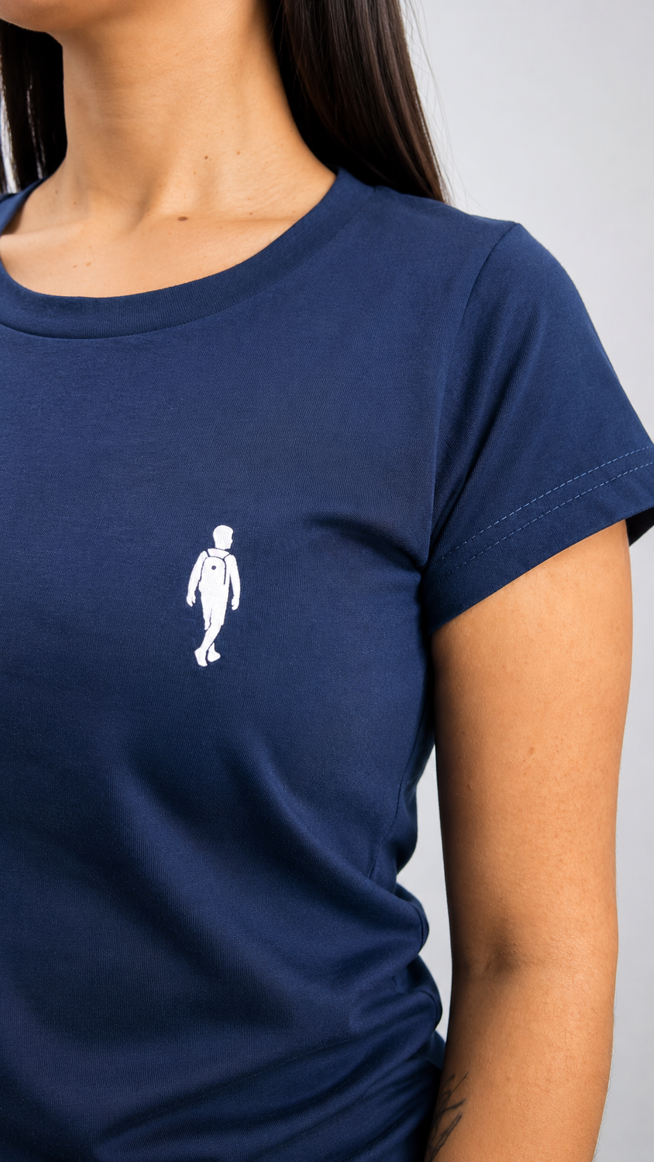 Camiseta Baby Long Azul Marinho Feminina