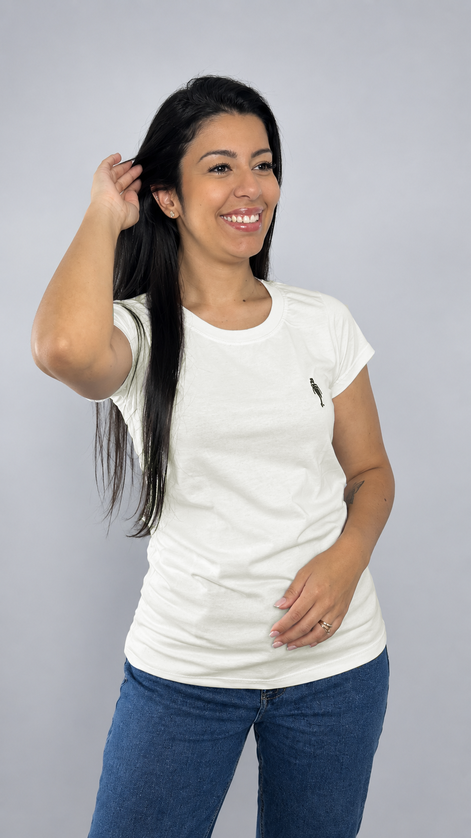Camiseta Baby Long Missionária ADM Off White