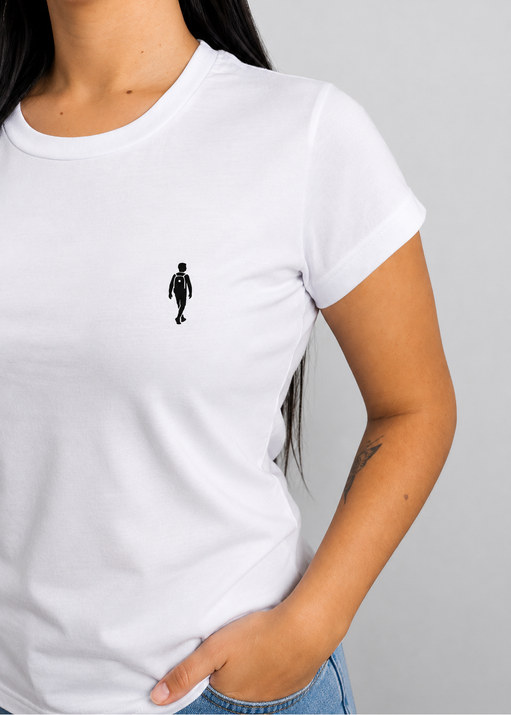 Camiseta Baby Long Branca Feminina