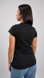 Camiseta Baby Long Preta Feminina